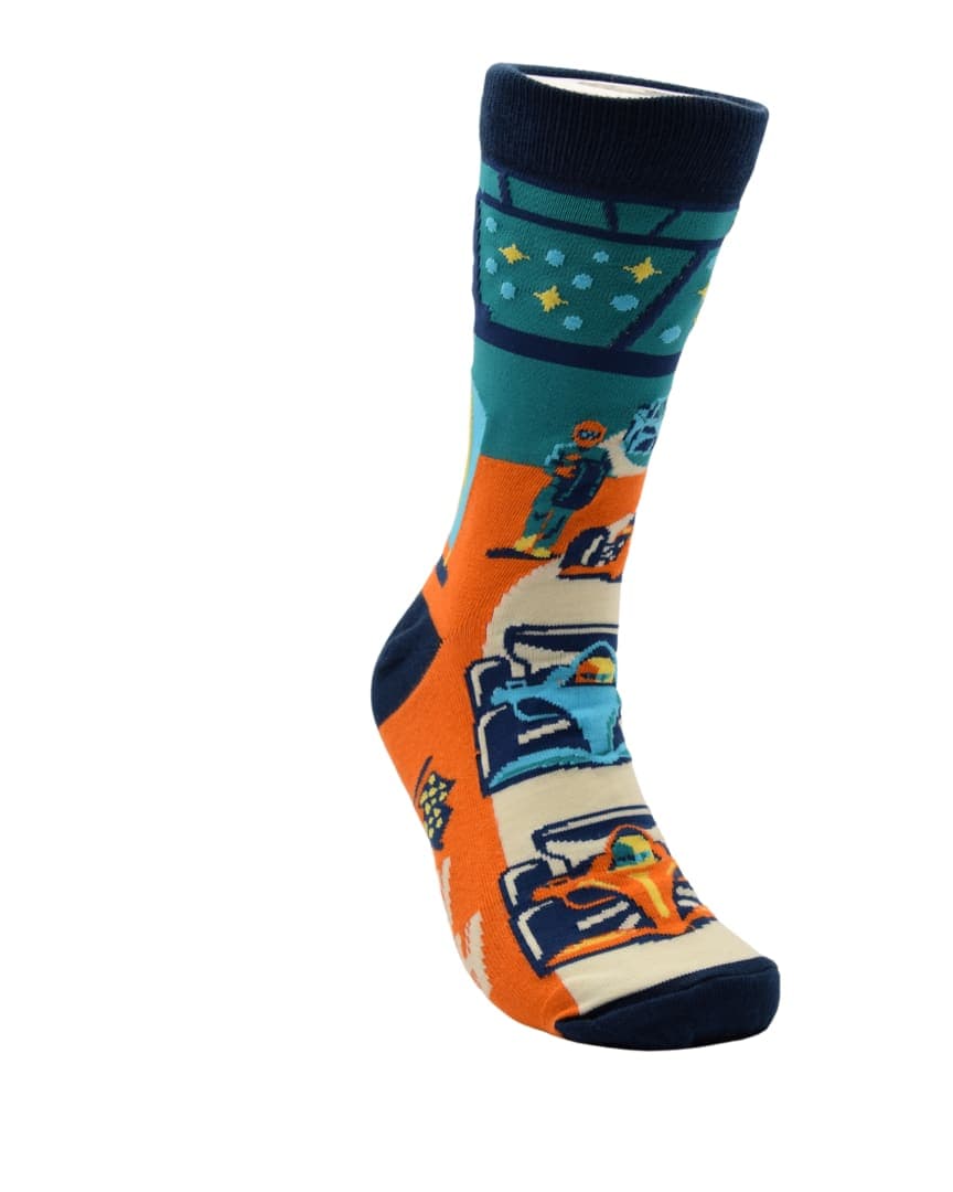 Race Car Crew Socks – Fun Colorful Sports Car Design, Unisex