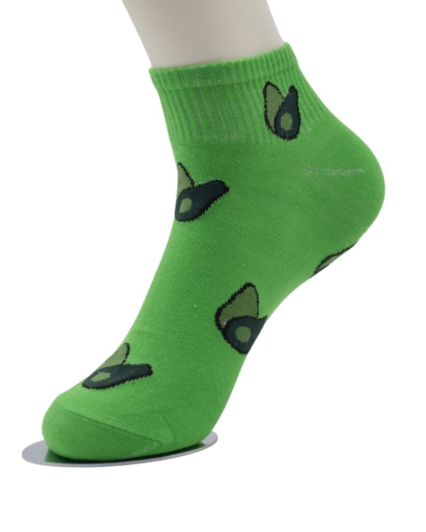 Green Avocado Ankle Socks – Fun & Comfy Fruit Design
