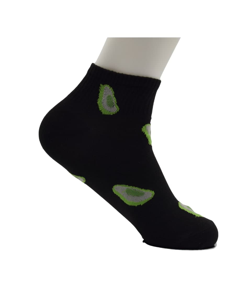 Black Avocado Ankle Socks – Stylish Fun Fruit Design hover