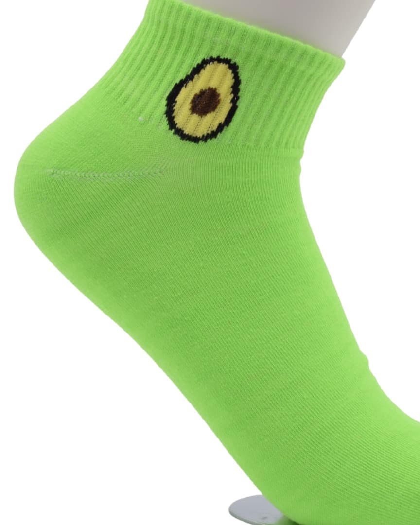 Bright Green Avocado Ankle Socks – Fun & Comfy Everyday Wear hover