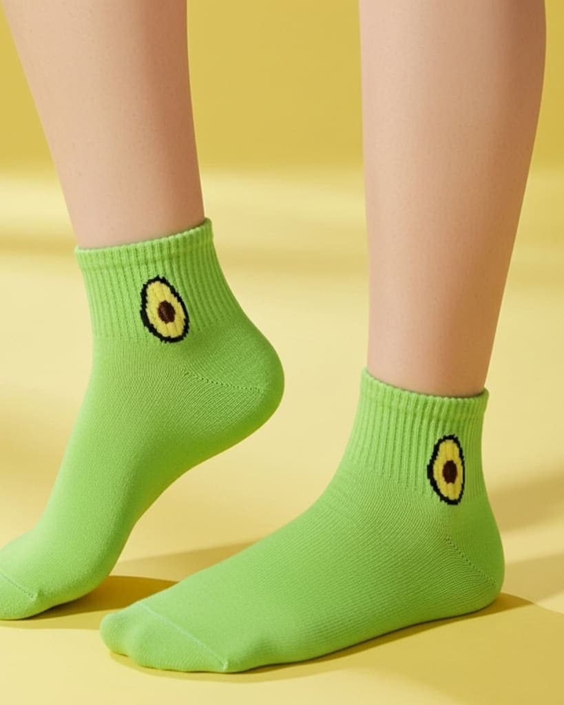 Bright Green Avocado Ankle Socks – Fun & Comfy Everyday Wear