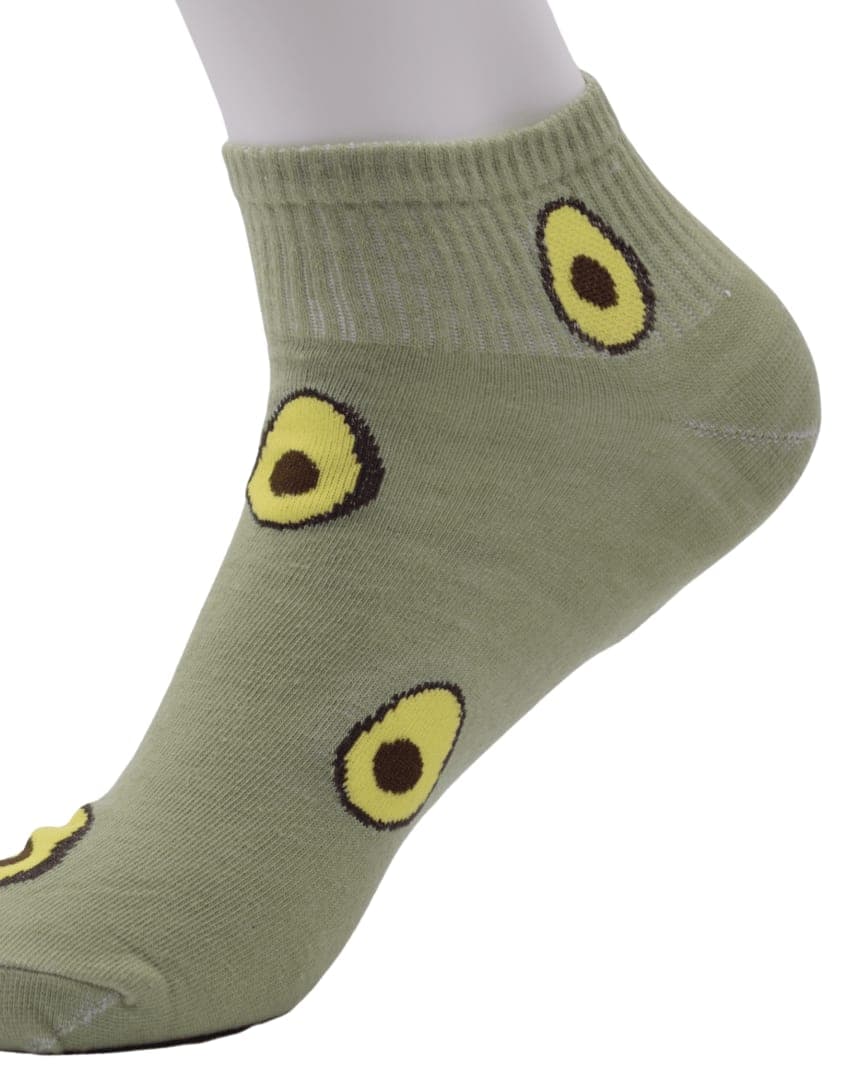 Green Avocado Ankle Socks – Fun & Playful Fruit Design