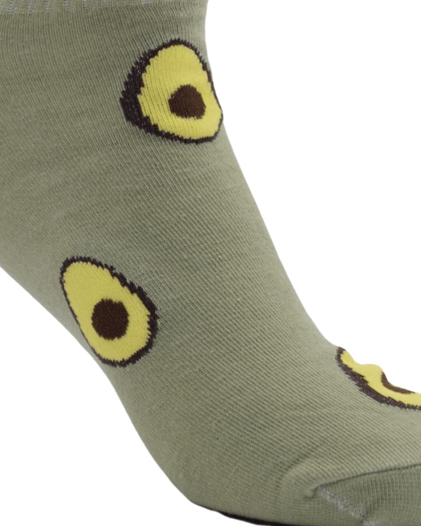 Green Avocado Ankle Socks – Fun & Playful Fruit Design hover