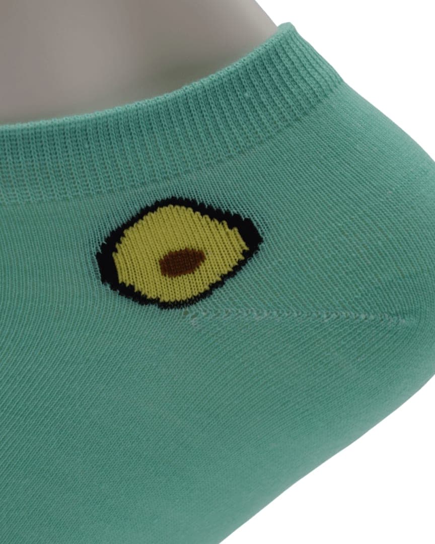Turquoise Avocado Ankle Socks – Minimal & Fun Fruit Design