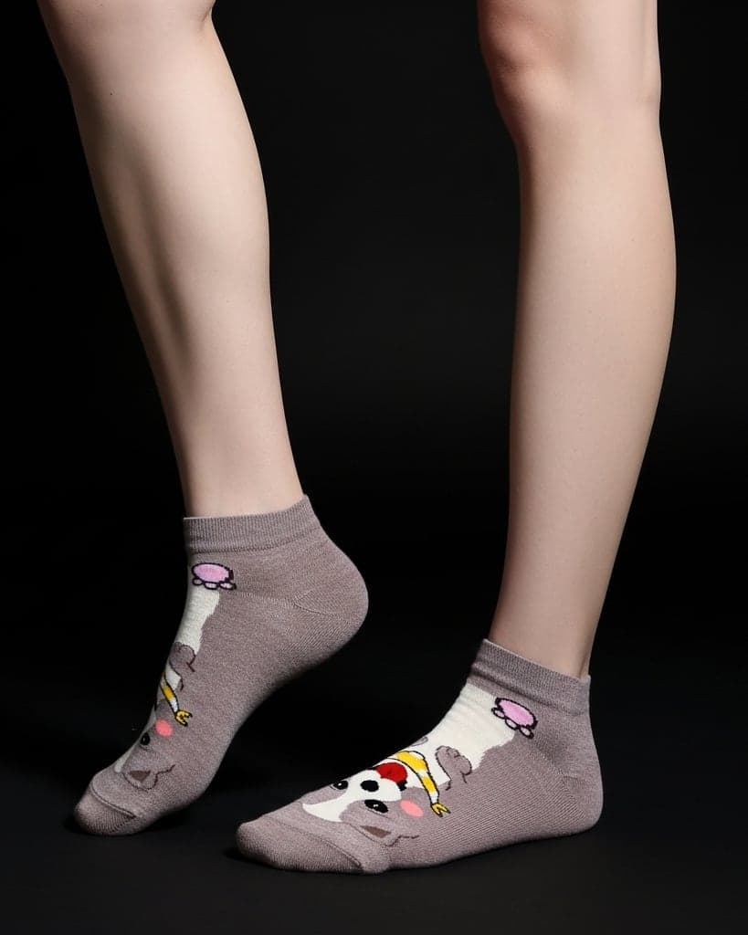 Cute Dog Print Ankle Socks – Soft & Playful Everyday Wear