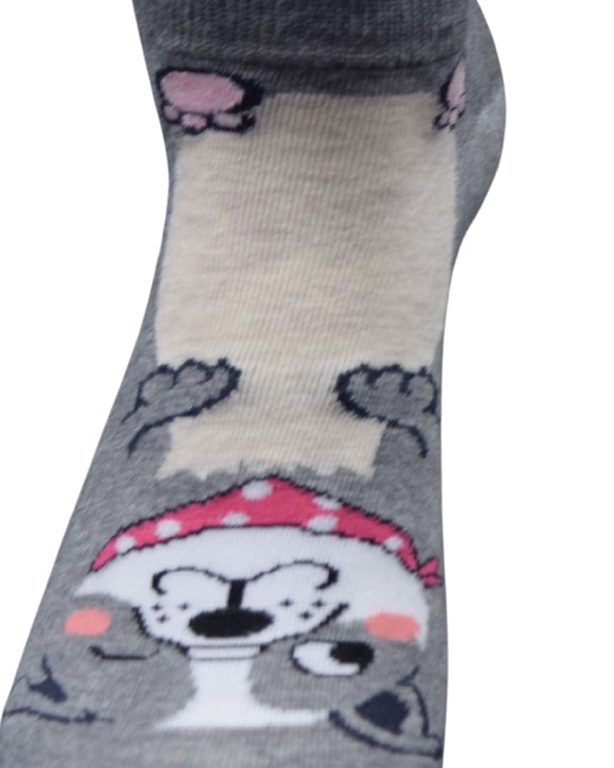 Grey Dog Print Ankle Socks – Cute & Comfy Everyday Wear