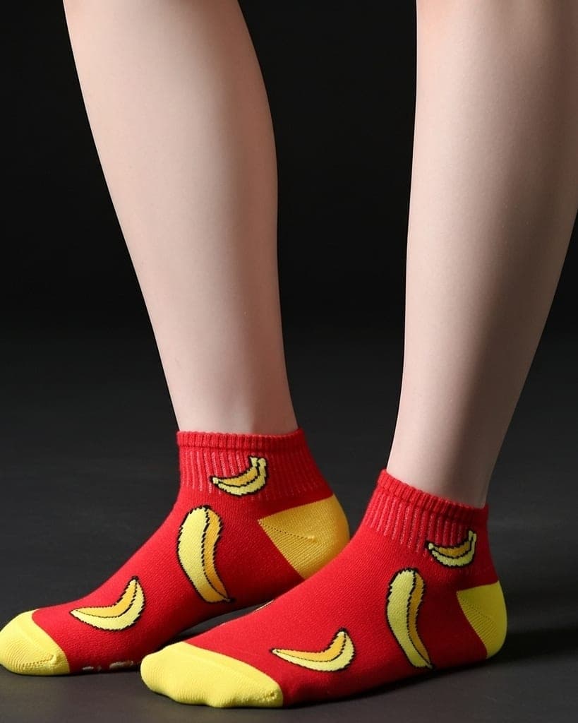 Red Banana Design Ankle Socks – Fun & Playful Style