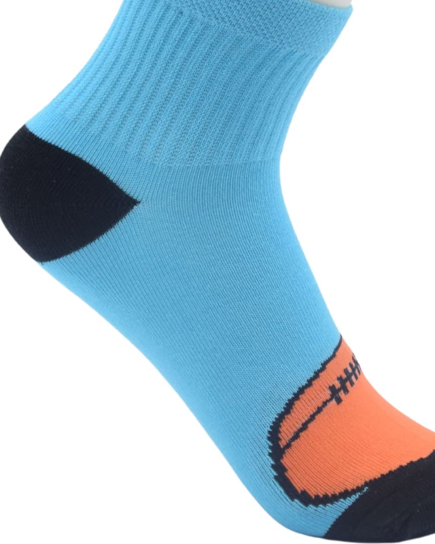 Kids’ Sporty Blue Socks with Basketball Design