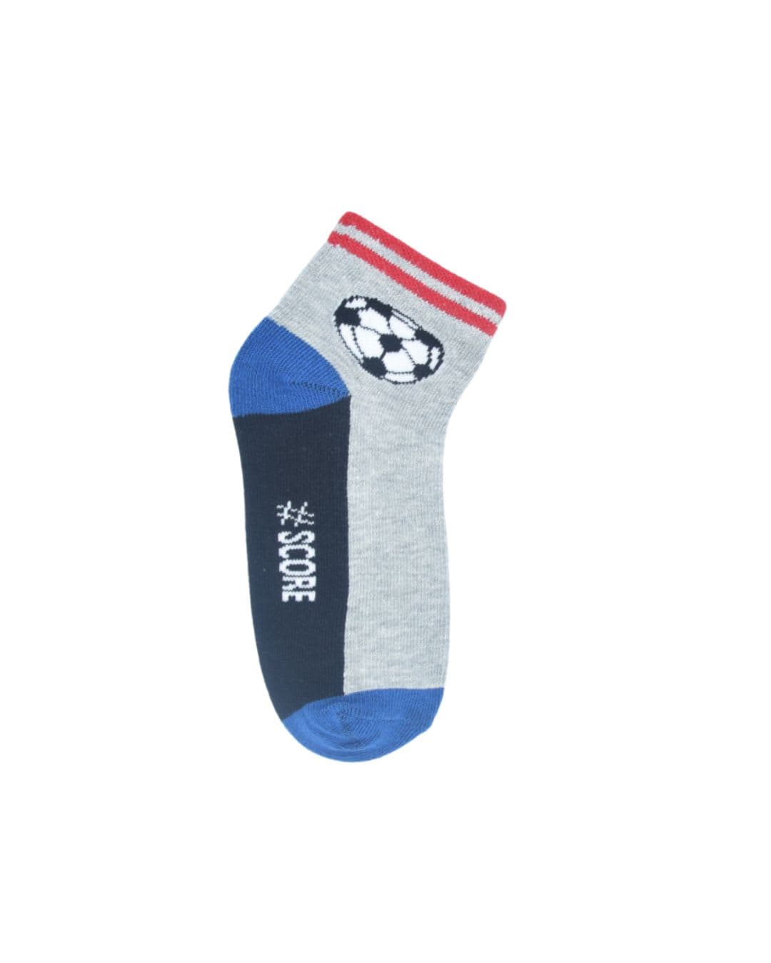 Kids Football Ankle Socks – Grey with #SCORE Design | Soft Cotton hover