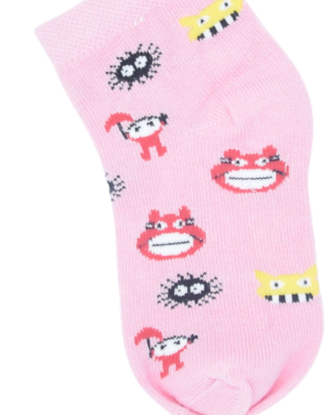 Kids Cartoon Character Ankle Socks – Pink | Soft Cotton Fun Wear