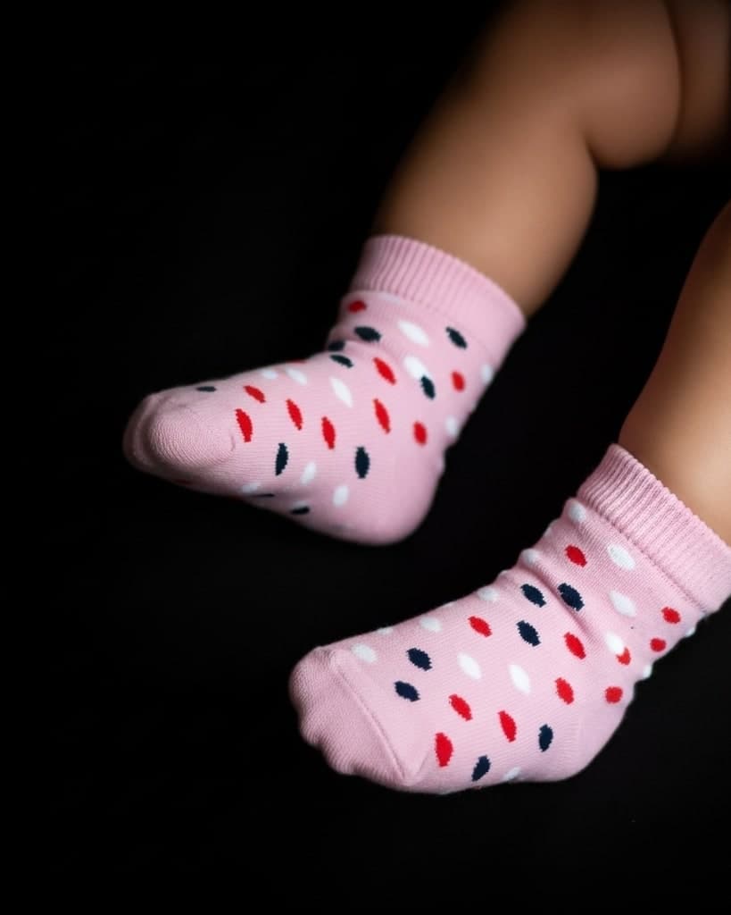 Kids Polka Dot Ankle Socks – Pink | Soft Cotton Everyday Wear