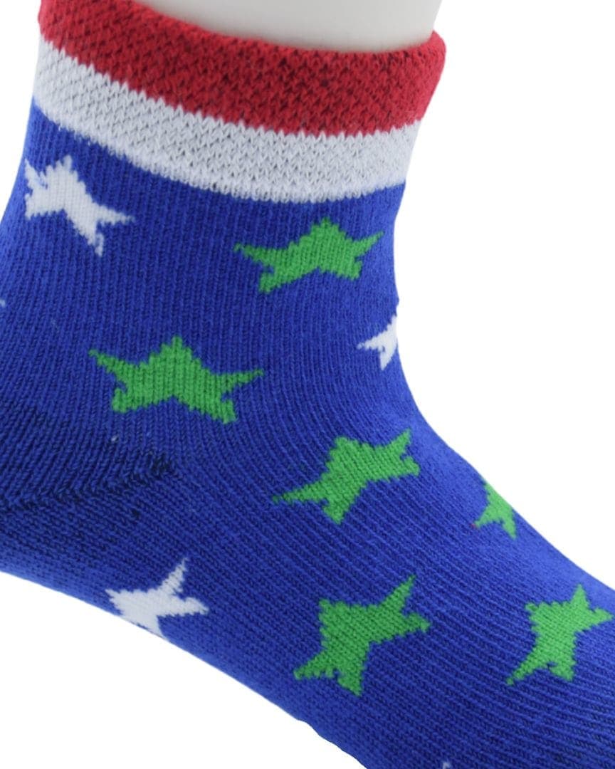 Pink Winter Crew Socks with Nordic Reindeer Pattern – Soft & Cozy hover
