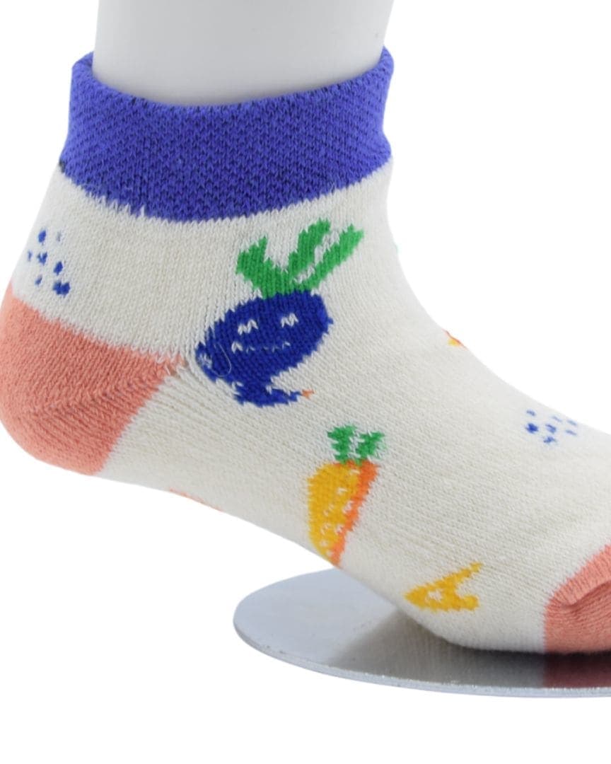 Veggie Fun Baby Ankle Socks – Carrot & Beet Print