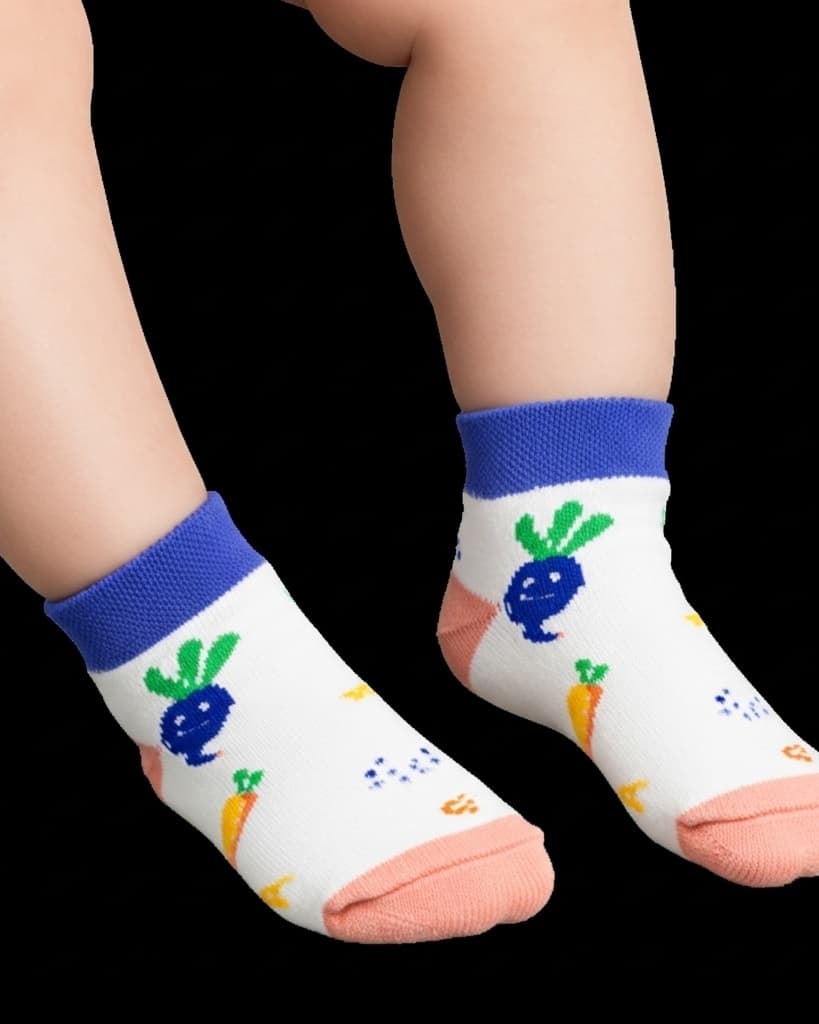 Veggie Fun Baby Ankle Socks – Carrot & Beet Print