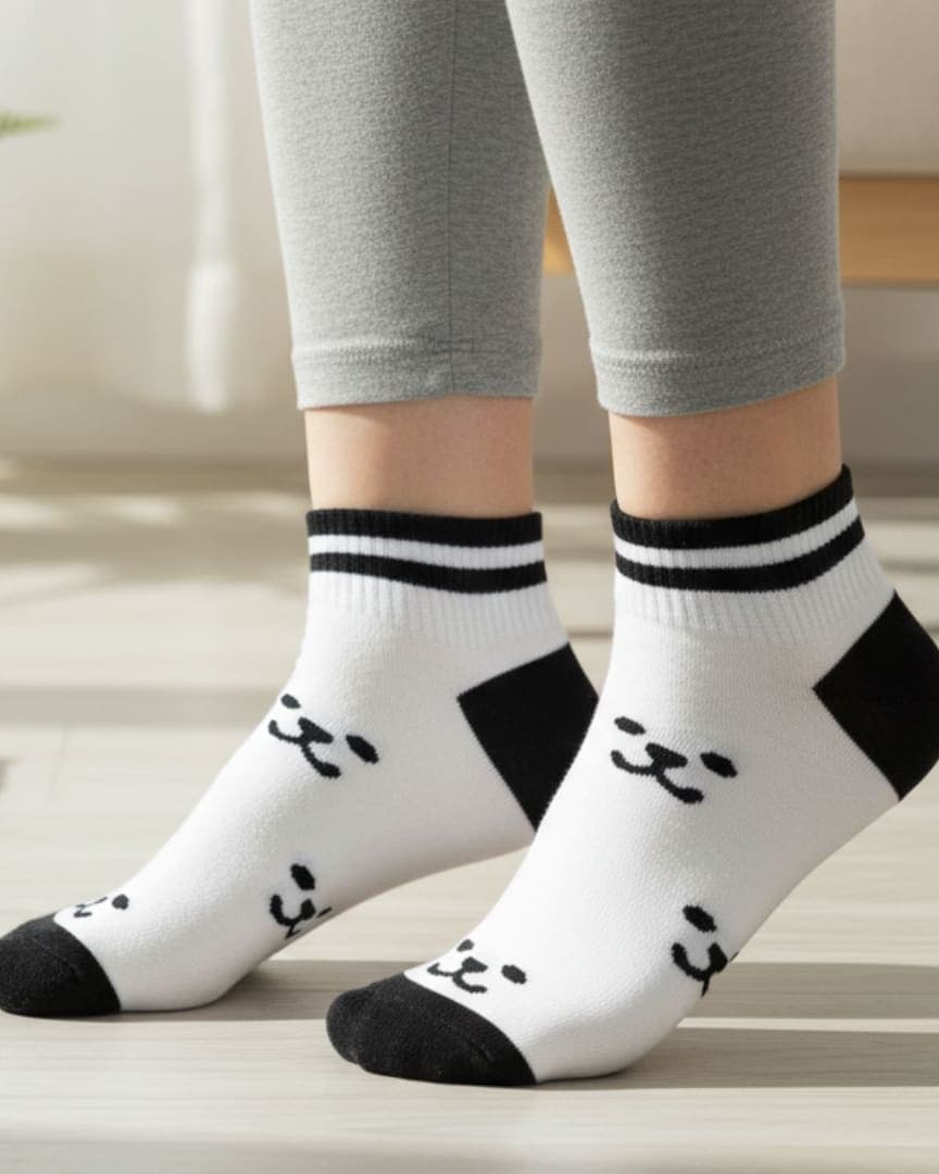 Women Cotton Ankle Socks Pack of 5 Soft Breathable Cute Design Comfort Fit hover