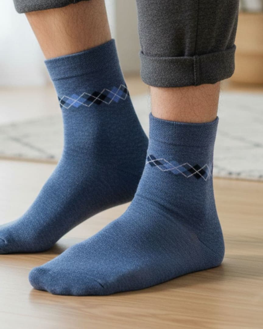 Men Cotton Ankle Socks (Pack of 4) Soft Breathable Comfort Fit Multicolor hover