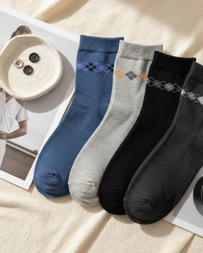 Men Cotton Ankle Socks (Pack of 4) Soft Breathable Comfort Fit Multicolor
