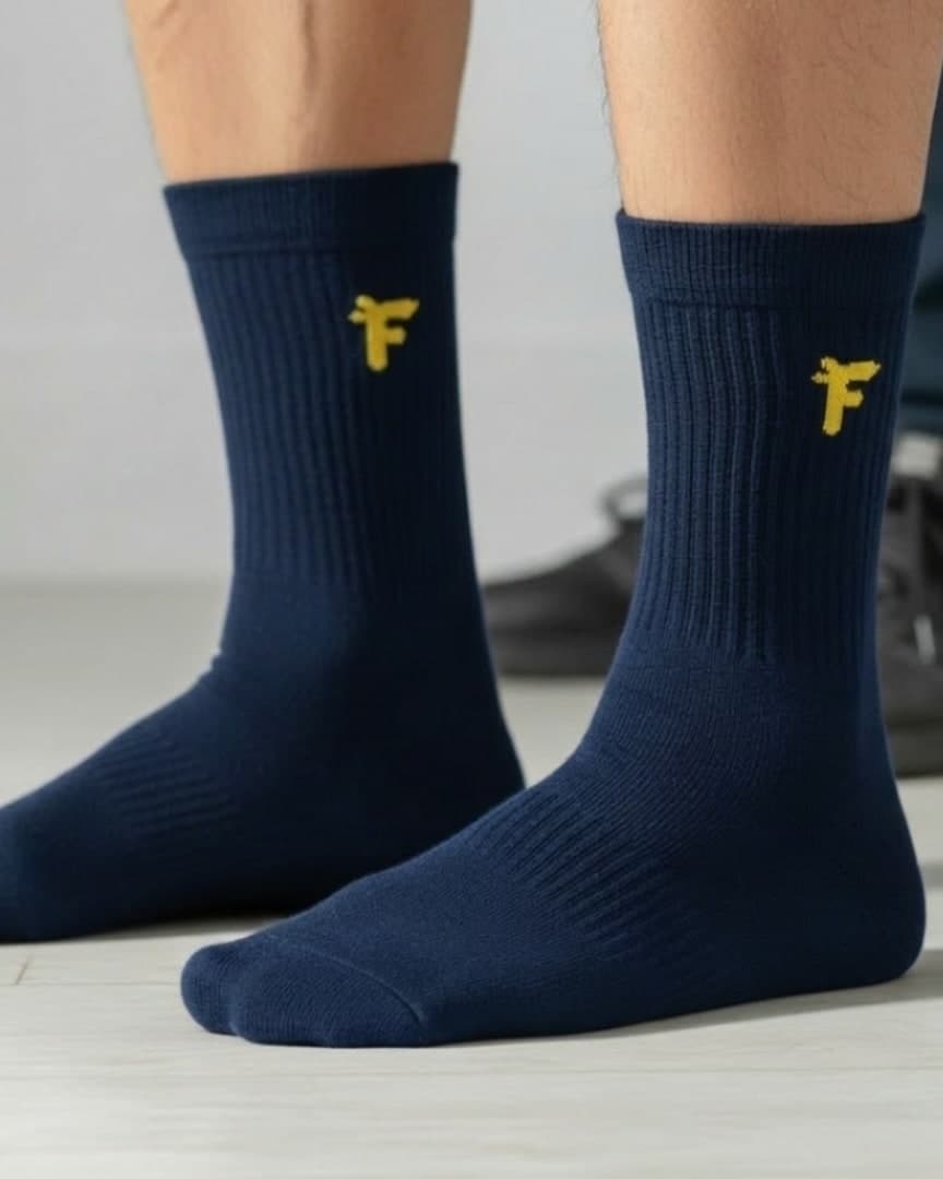 Premium Antimicrobial Cotton Crew Socks for Men