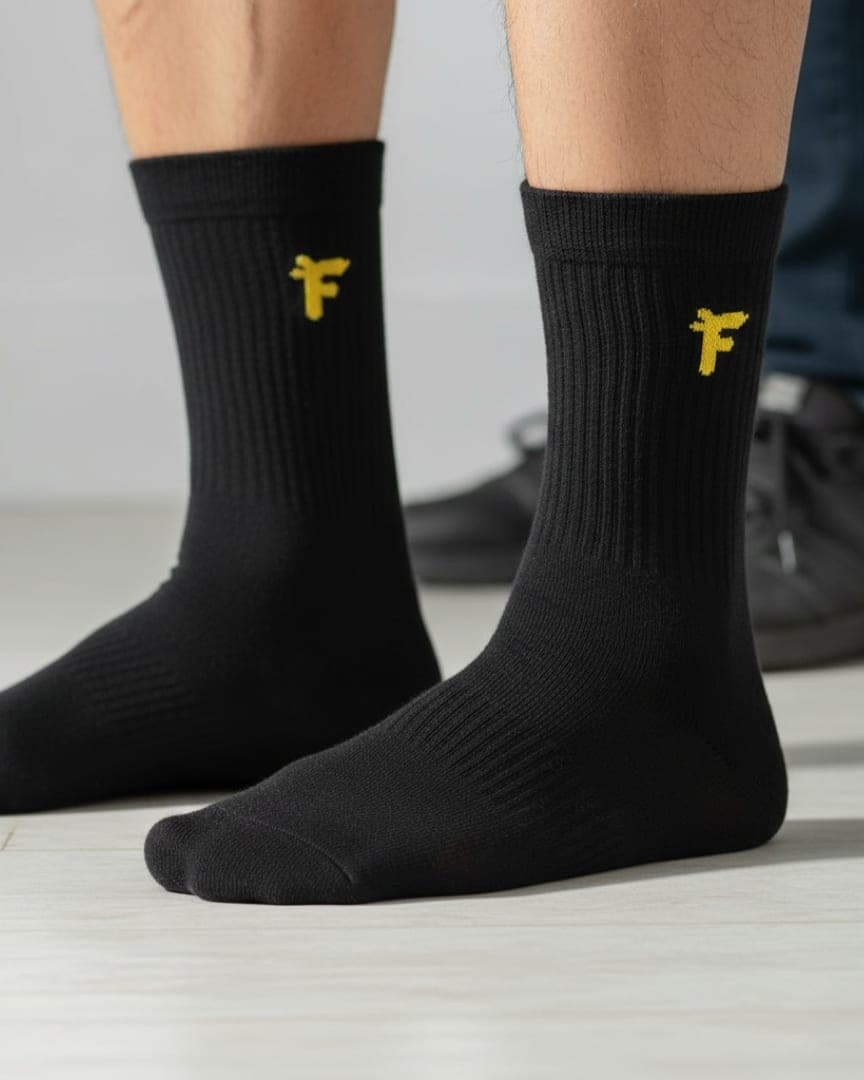 Premium Antimicrobial Cotton Crew Socks for Men