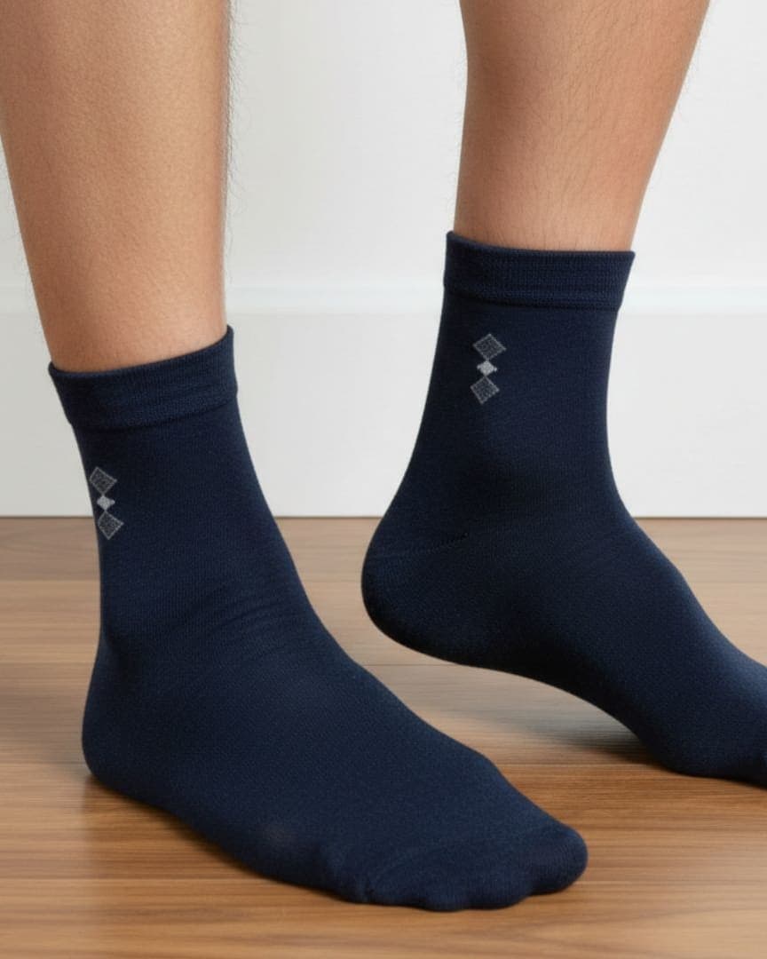 Men Cotton Crew Socks (Pack of 5) Soft Breathable Comfort Fit Multicolor
