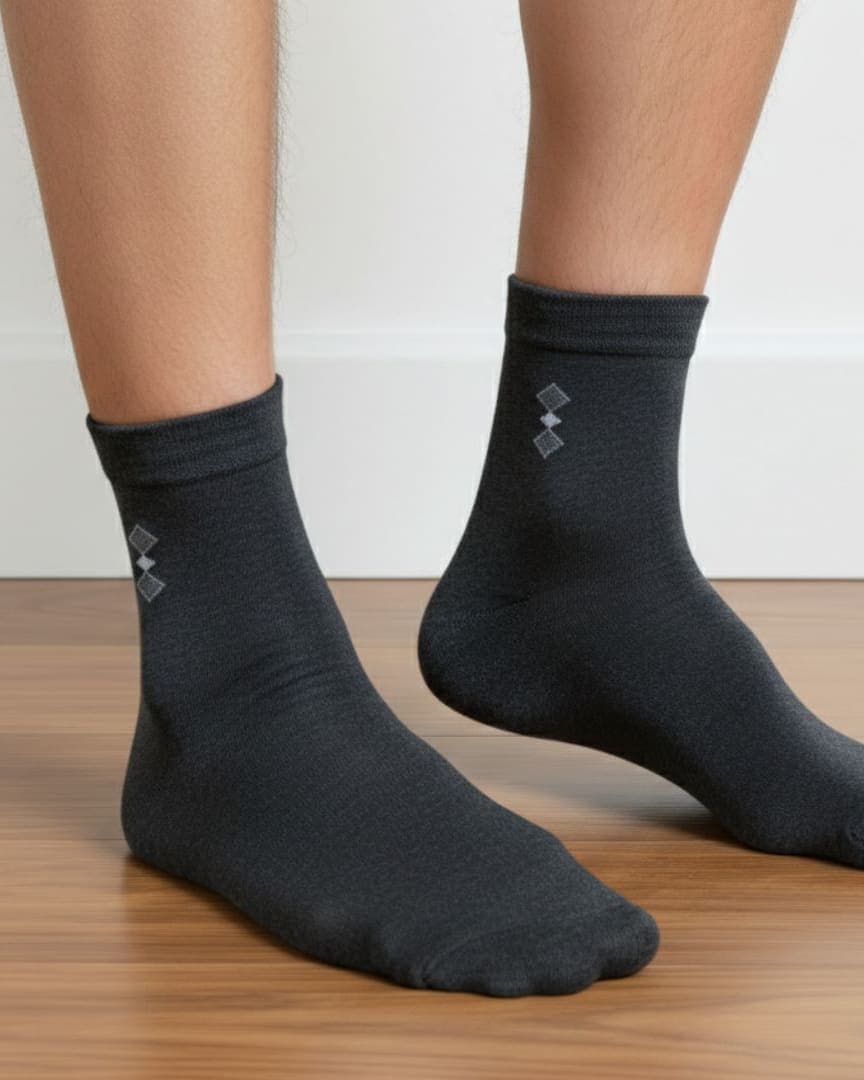 Men Cotton Crew Socks (Pack of 5) Soft Breathable Comfort Fit Multicolor hover