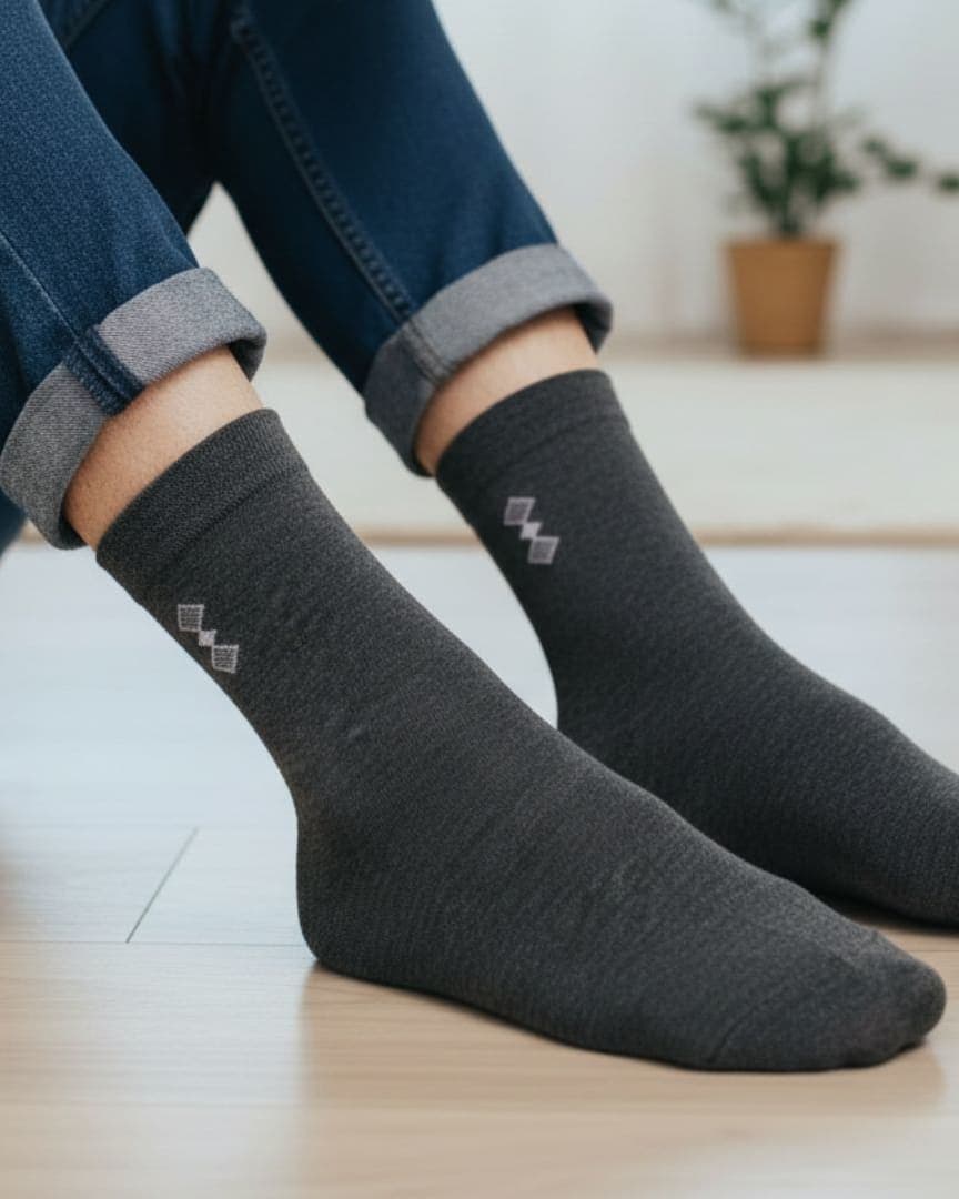 Men Cotton Ankle Socks Soft Breathable Comfort Fit Dark Grey hover