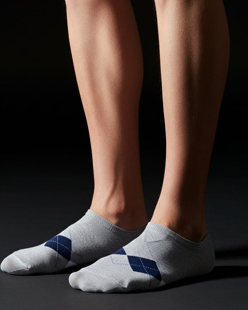 Light Grey Argyle Low-Cut Socks – Subtle Style, Everyday Comfort
