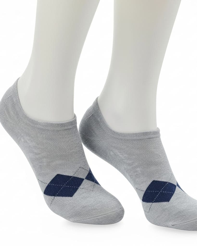 Light Grey Argyle Low-Cut Socks – Subtle Style, Everyday Comfort hover