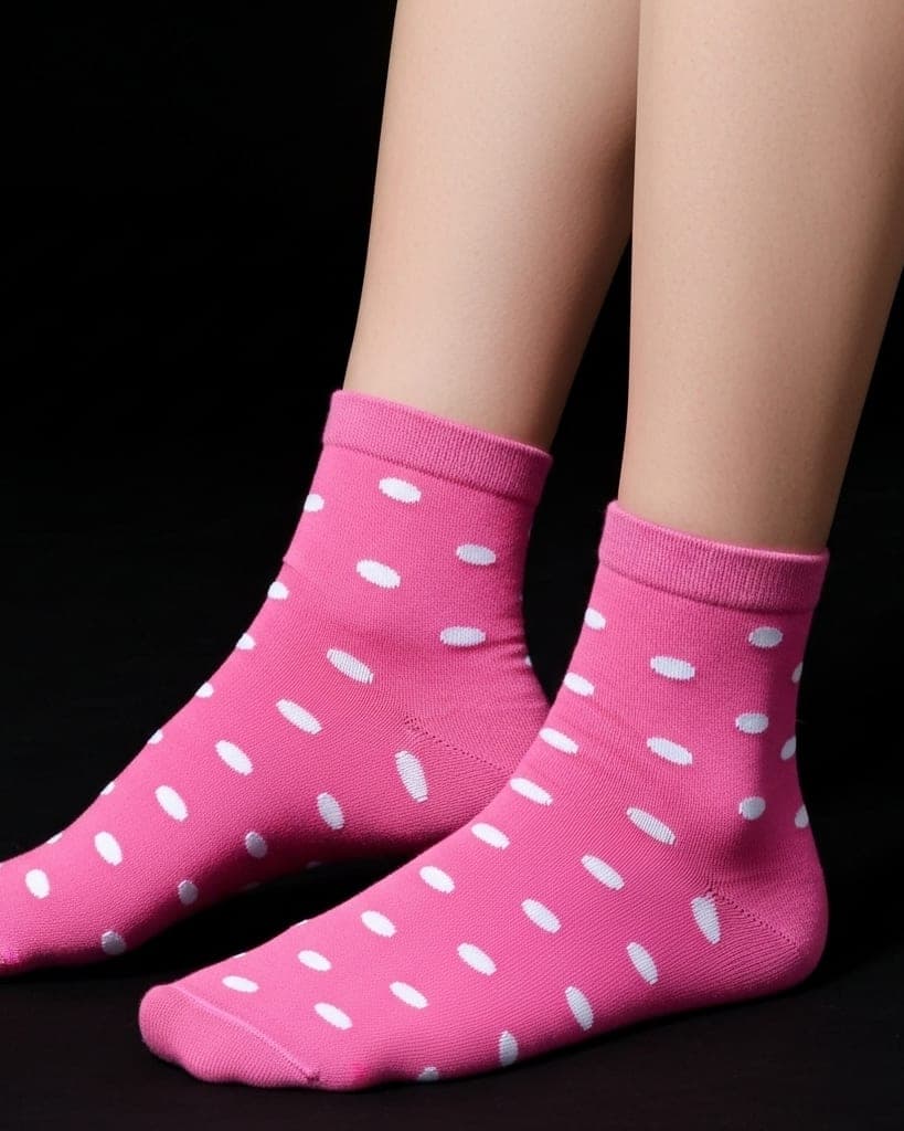 Pink Polka Dot Ankle Socks – Soft and Stylish Everyday Wear hover