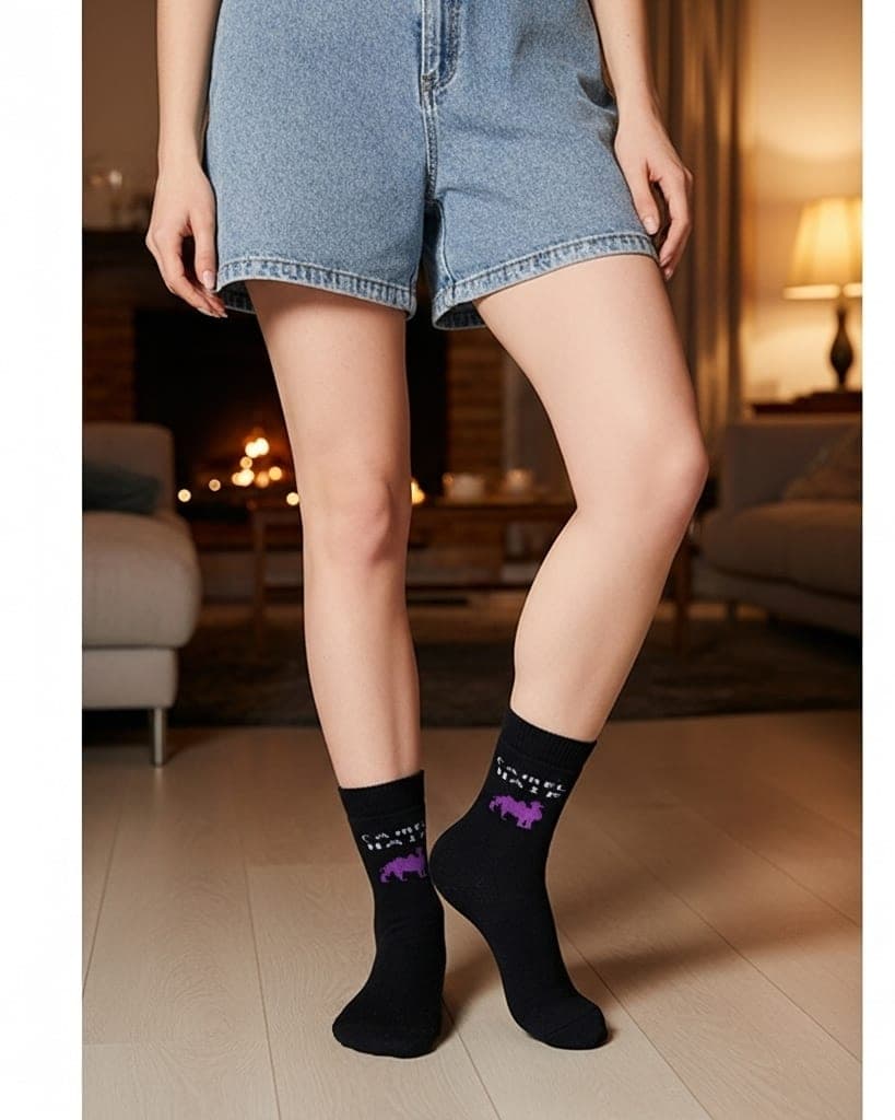 Black Camel Woolen Socks for Women – Premium Warm & Soft Winter Comfort
