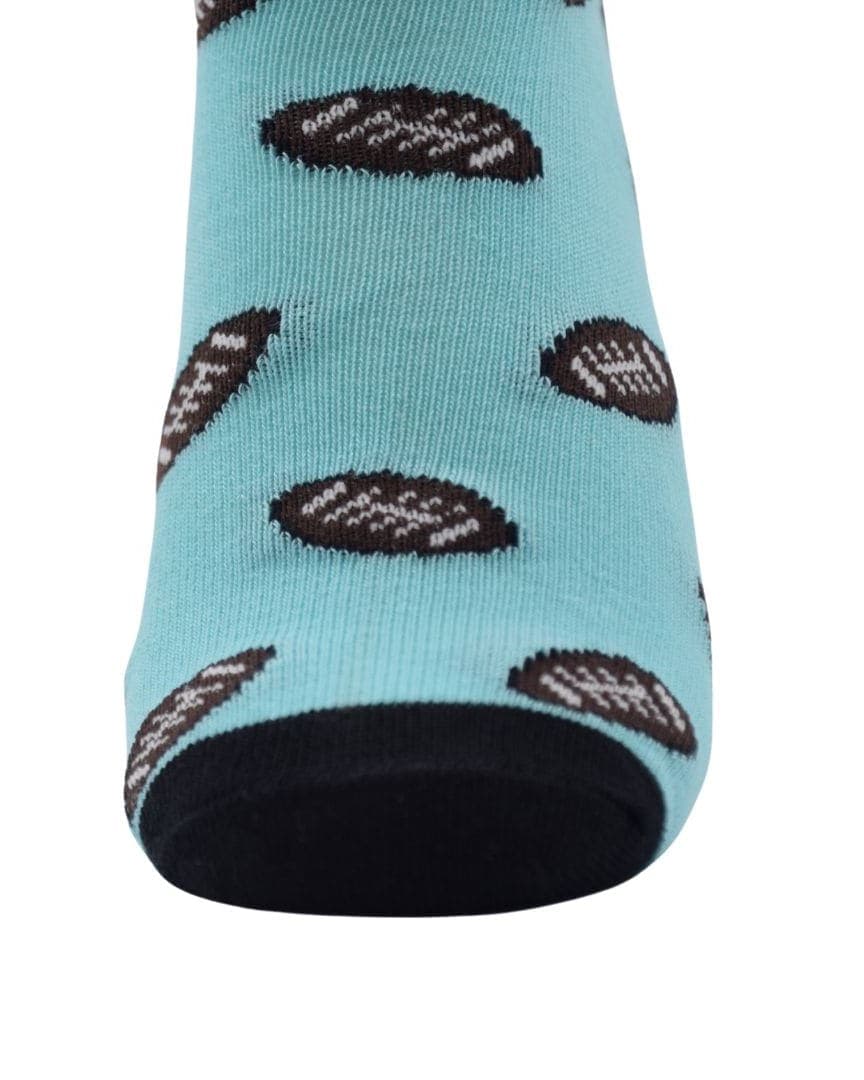 Sky Blue Football Print Ankle Socks – Soft & Stylish