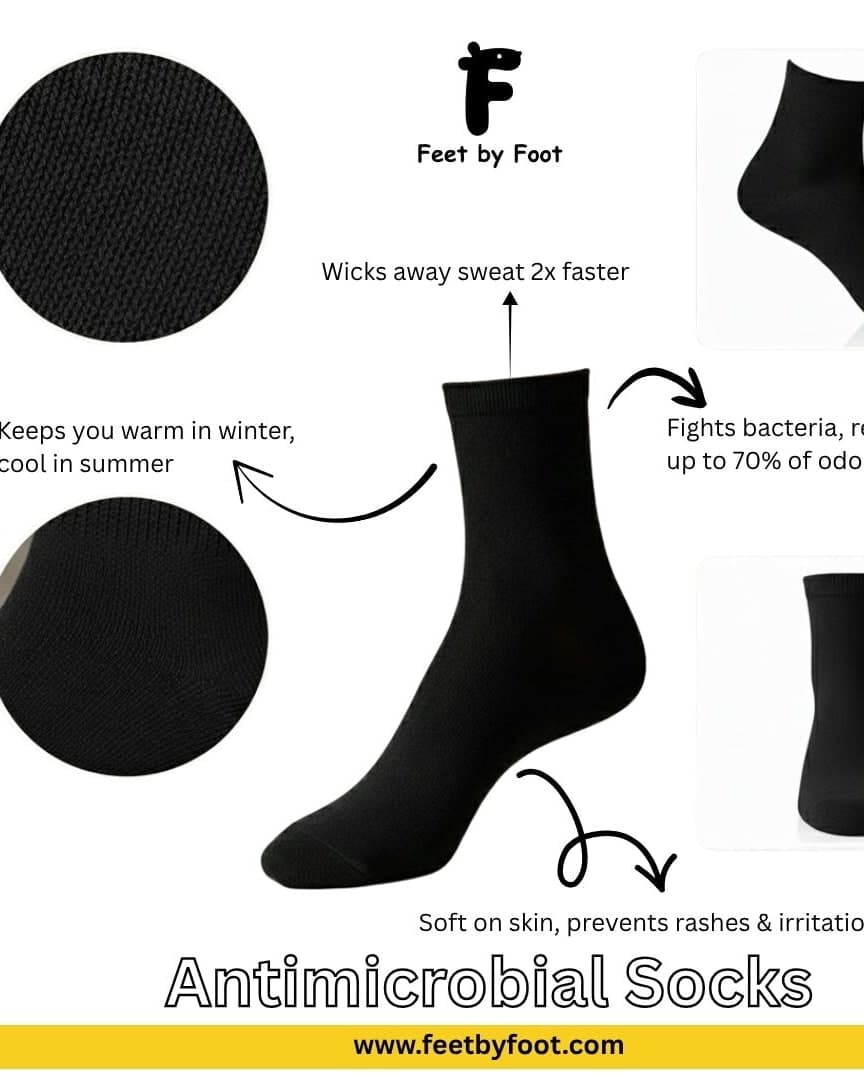 White Antimicrobial Cotton Socks – Ultra Soft, Odor-Control, and Sweat-Free Socks for Daily Comfort