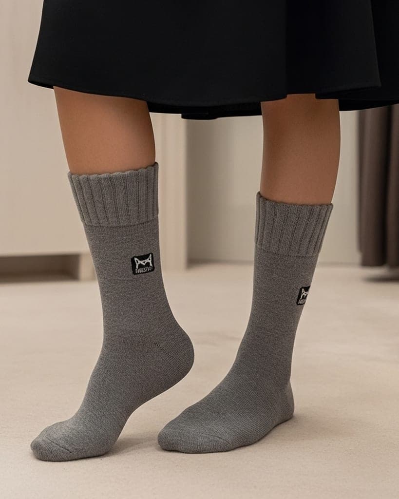 Premium Grey Cotton Crew Socks - Soft, Breathable & Everyday Comfort Wear