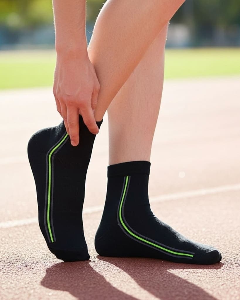 Men’s Black Crew Socks with Green Stripe – Stylish & Comfortable hover
