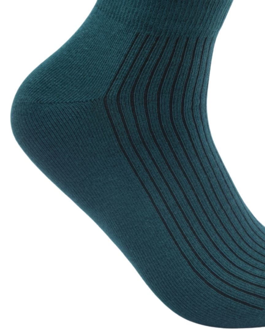 Teal Ankle Socks with Yellow Toe – Comfortable & Stylish Everyday Wear