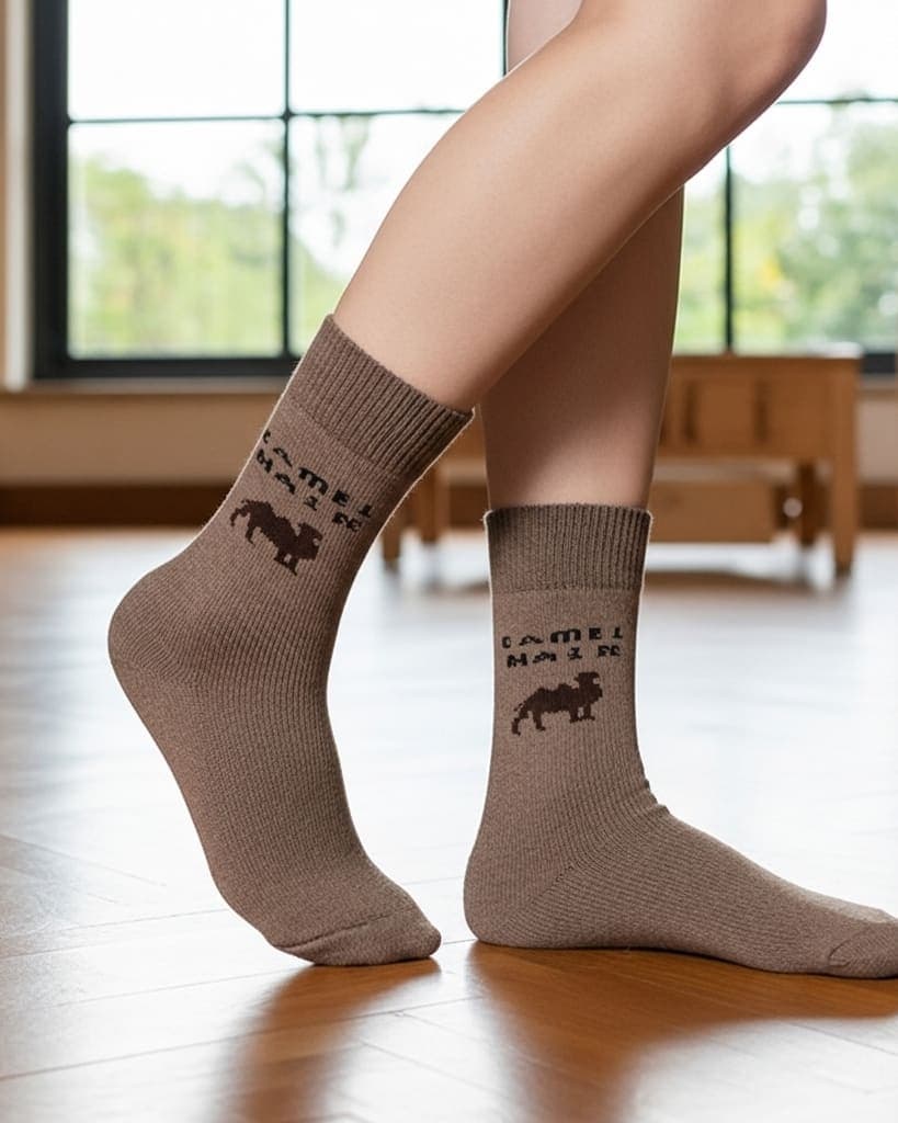 Camel Woolen Socks for Women – Ultra Warm & Soft Winter Comfort Wear hover