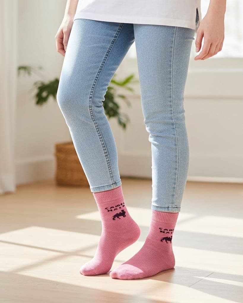 Pink Camel Woolen Socks for Women – Warm, Soft & Stylish Winter Comfort hover