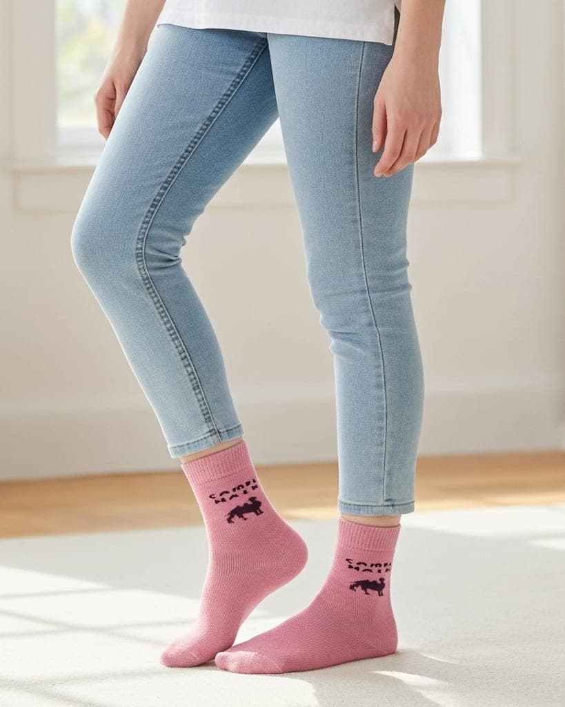 Pink Camel Woolen Socks for Women – Warm, Soft & Stylish Winter Comfort hover