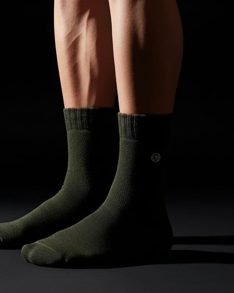 Classic Dark Grey Woolen Crew Socks – Soft, Durable & Everyday Comfort