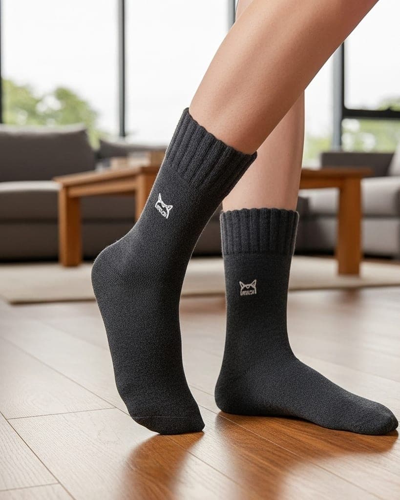 Premium Dark Grey Woolen Winter Socks – Thick, Warm & Soft Daily Wear3 hover
