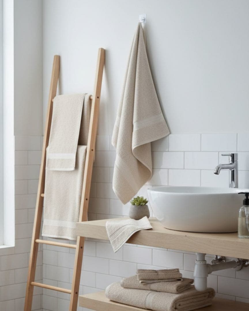 Luxury Quick Dry Cream Beige Cotton Bath Towel – 635 GSM Large Size (140×65 cm) Ultra Soft & Super Absorbent
