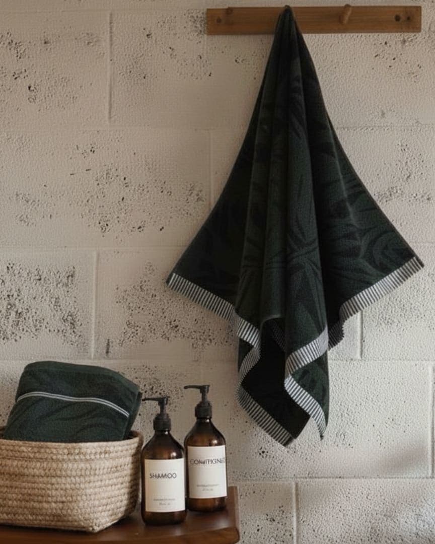 Cotton Green Bath Towel – 600 GSM Large Size (130x70 cm), Ultra Soft & Super Absorbent Towel