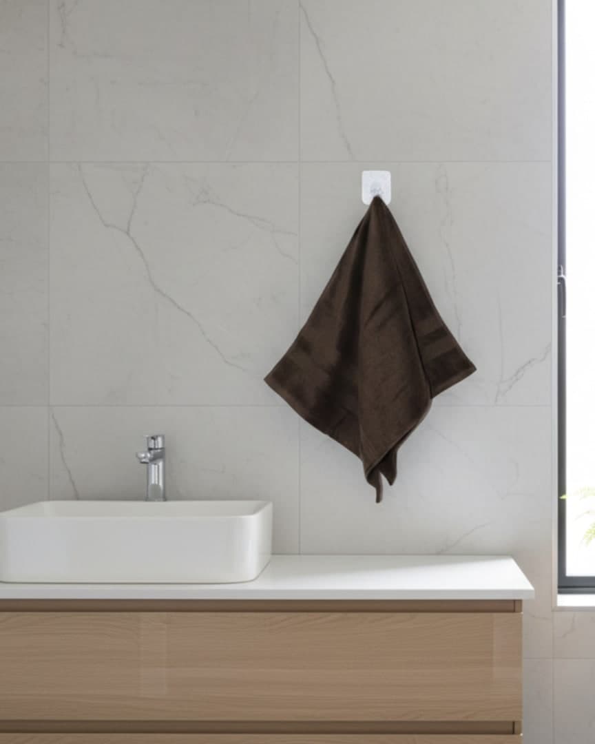 Ultra-Soft & Absorbent Brown Cotton Hand Towel – Perfect for Contemporary Bathrooms and Vanities