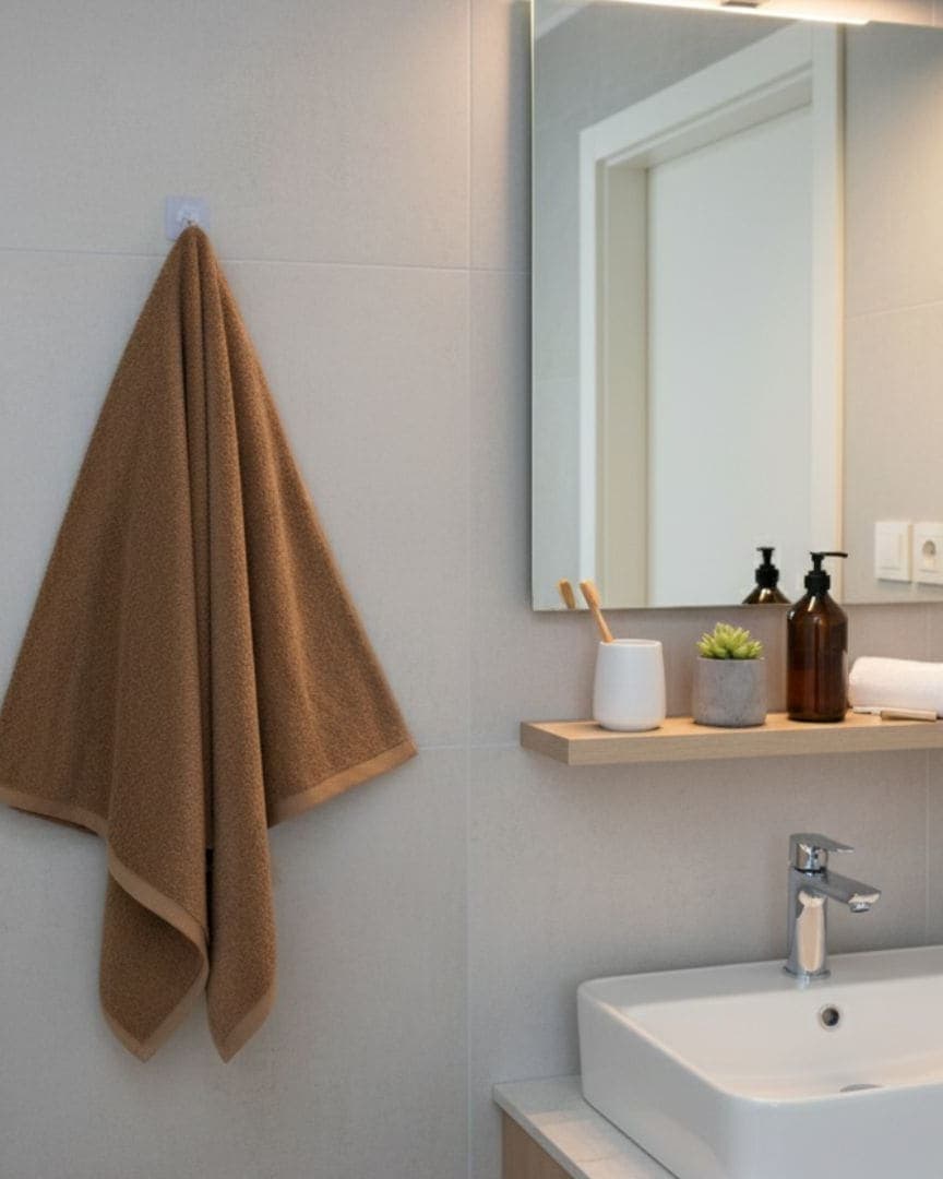 Quick Dry Brown Cotton Bath Towel – 725 GSM Ultra Soft & Highly Absorbent, Large Size (140×75 cm)