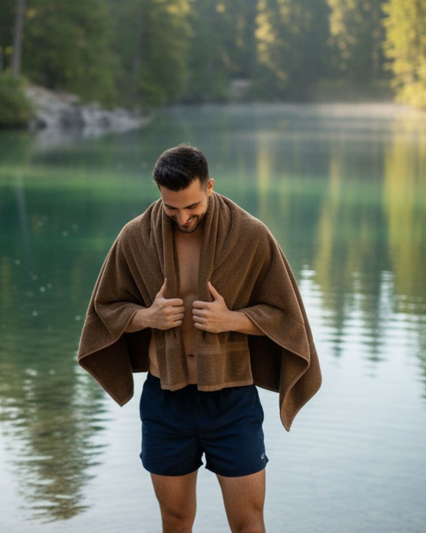 Quick Dry Brown Cotton Bath Towel – 725 GSM Ultra Soft & Highly Absorbent, Large Size (140×75 cm) hover