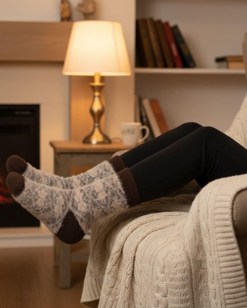 Heritage Brown Alpine Solstice Heavy-Knit Thermal Slipper Socks