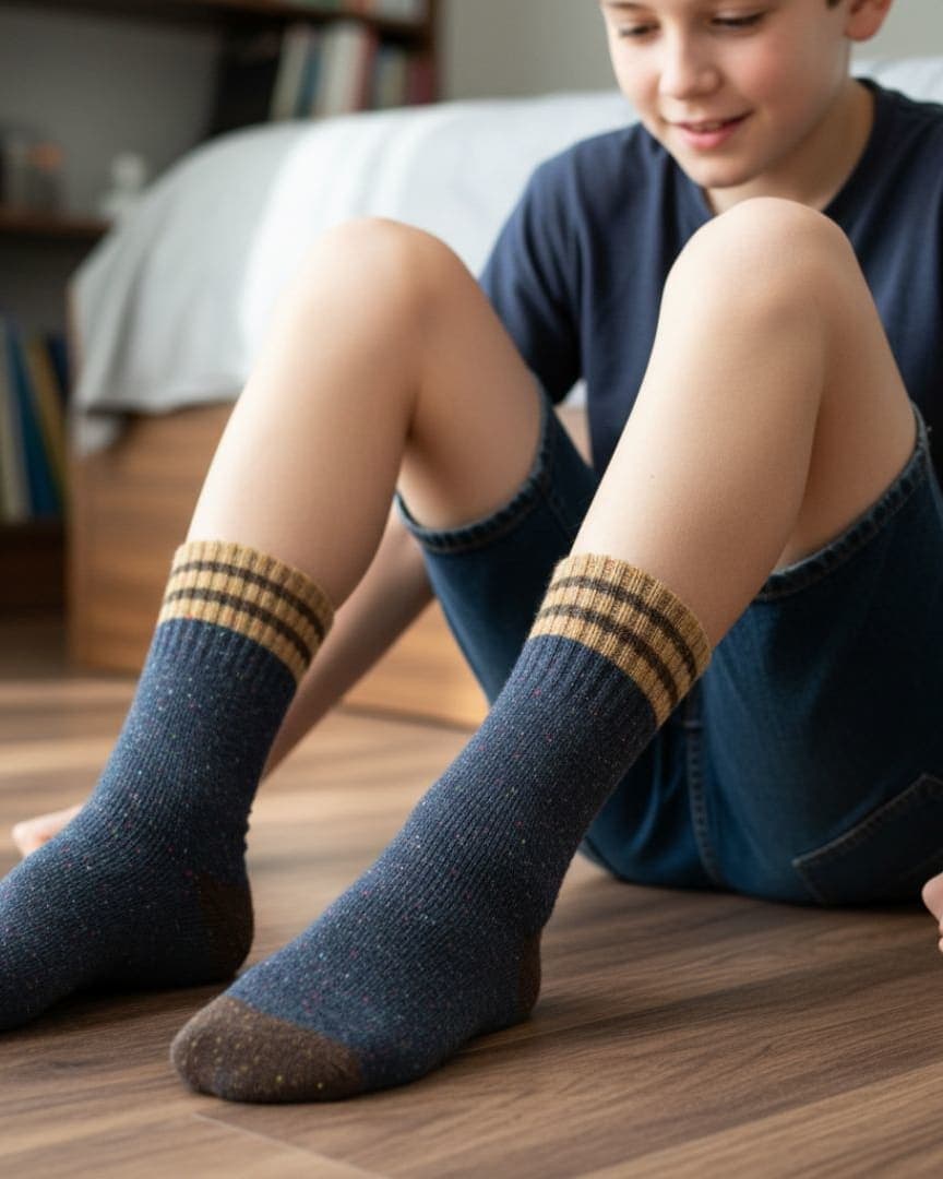 5-Pack Speckle Knit Kids Socks | Active Heathered Crew Socks for Play hover