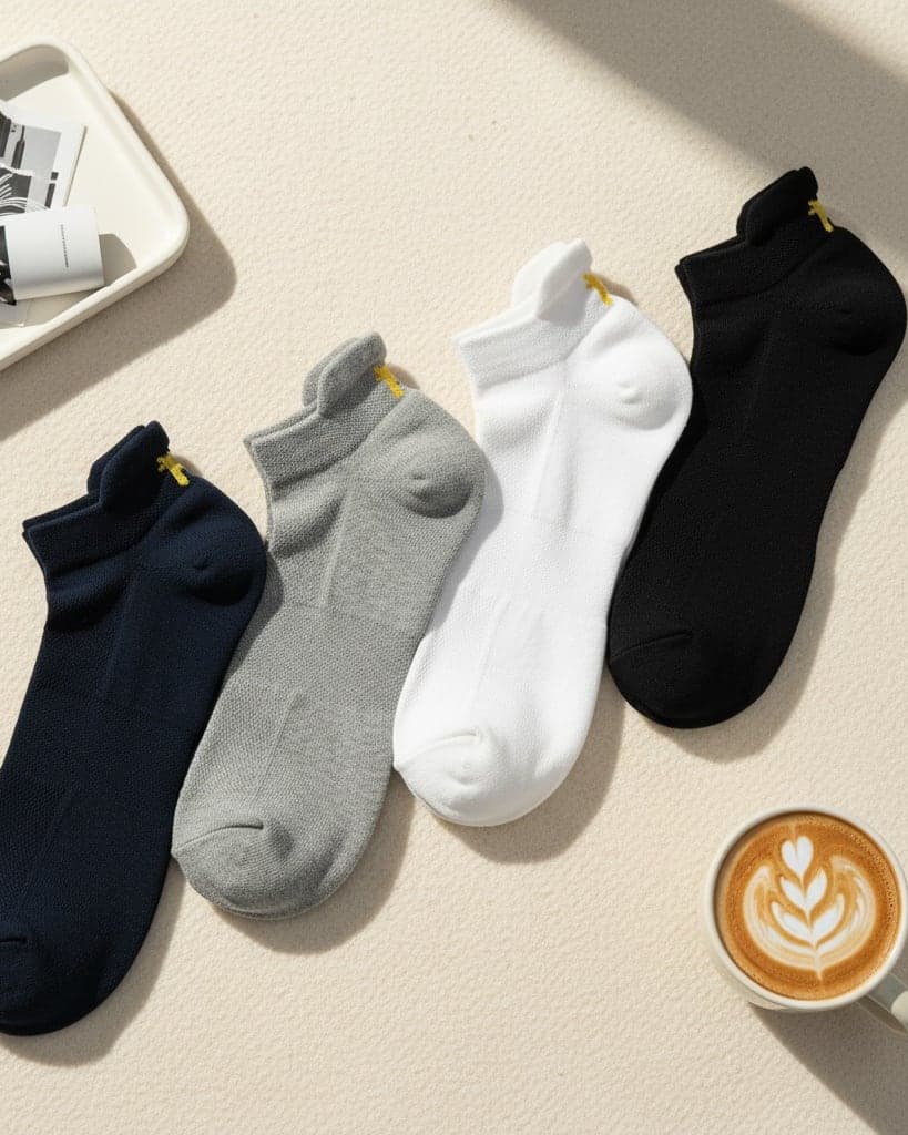 Antimicrobial No-Show Ankle Socks (Pack of 4) – Breathable Odor-Resistant Comfort1