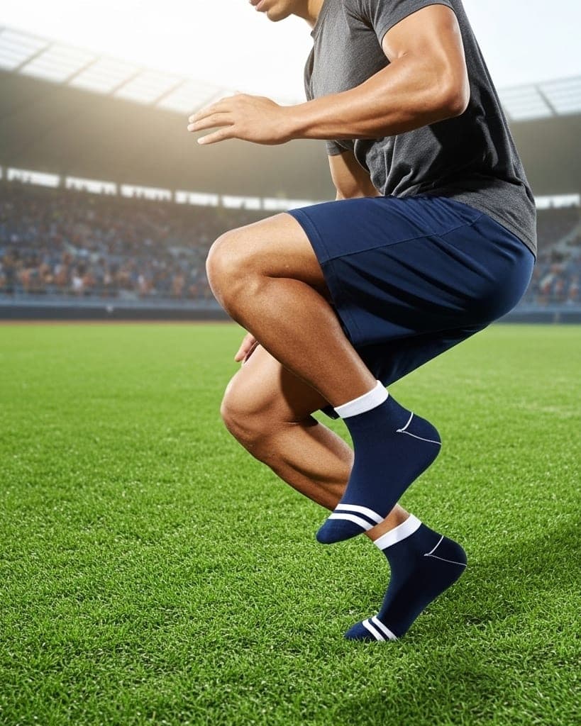 Classic Navy Ankle Socks with White Stripes