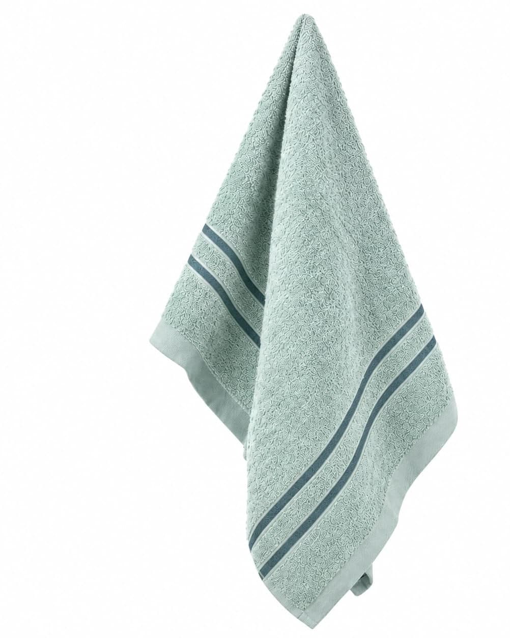 Ultra-Soft, Highly Absorbent Cotton Hand Towel in Charcoal Grey with Stylish Navy Blue Banding